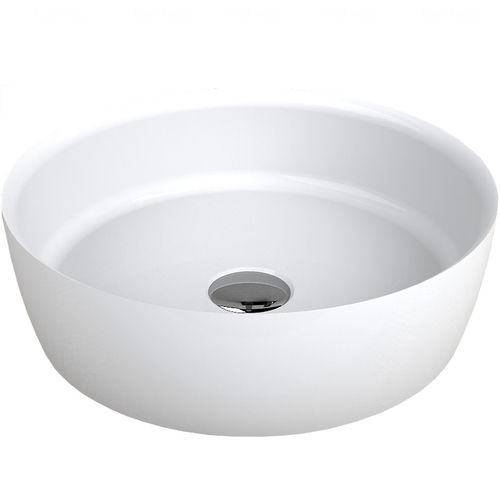 Раковина для ванной Fancy Marble Silvia Ø40 см искусственный камень белый 9204101