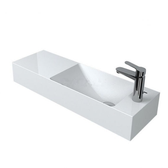 Раковина для ванной Fancy Marble Trill 80,9х25,7 см правая искусственный камень белый 8708401