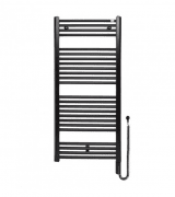 Полотенцесушитель електричний Zehnder Virando з теном HOTS скрытого монтажа чорний матовий AB-120-060-9017-HOTS-SC