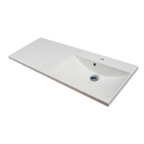 Раковина для ванної Fancy Marble Amelia 124,5х46,3 см права штучний камінь білий матовий 7124030