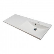 Раковина для ванної Fancy Marble Amelia 124,5х46,3 см права штучний камінь білий матовий 7124030