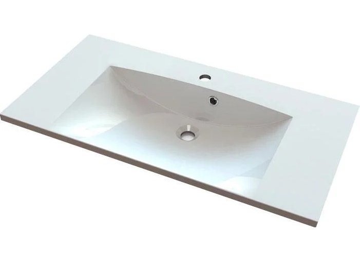 Раковина для ванной Fancy Marble Amelia 89,4х45,7 см искусственный камень белый матовый 0709103