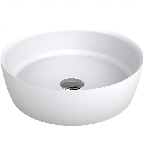 Раковина для ванної Fancy Marble Silvia Ø40 см штучний камінь білий 9204101