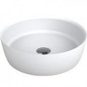 Раковина для ванной Fancy Marble Silvia Ø40 см искусственный камень белый 9204101