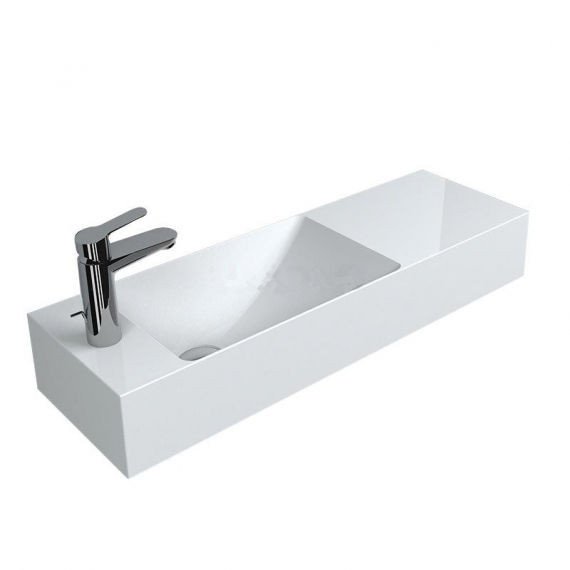 Раковина для ванной Fancy Marble Trill 80,9х25,7 см левая искусственный камень белый 8708301