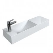 Раковина для ванної Fancy Marble Trill 80,9х25,7 см ліва штучний камінь білий 8708301