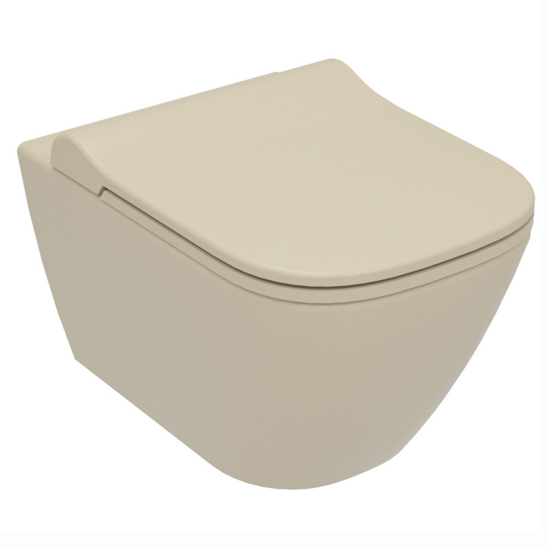 Унітаз підвісний Volle Solo Rimless 35,5х51 см кераміка матовий капучино 13-55-111Capp