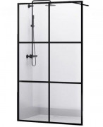 Стенка душевая Volle Malla Negra Walk-In 120 см черный матовый/прозрачное стекло 18-08-120black set