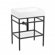 Консоль с раковиной Volle Leon 60 см металл матовый черный 1911.006004