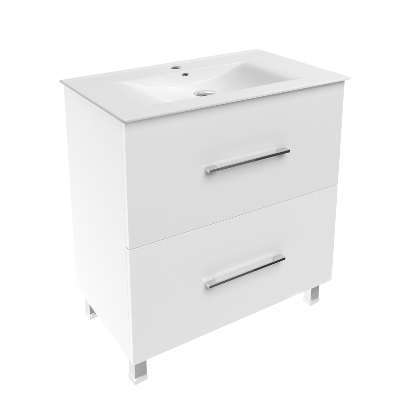 Тумба с раковиной Volle Nemo New 80 см напольная МДФ/ДСП белый 15-17-81N