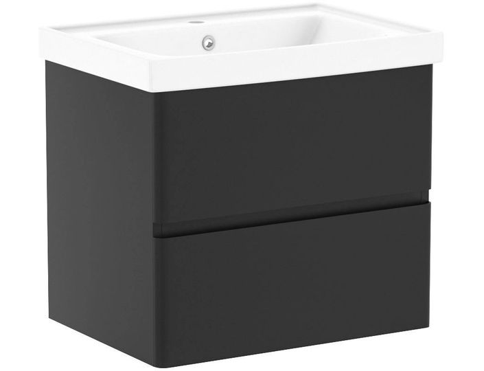 Тумба с раковиной Volle Oliva 65 см подвесная МДФ/ДСП черный 15-45-61B