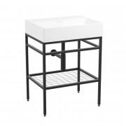 Консоль з раковиною Volle Leon 60 см метал матовий чорний 1911.006004