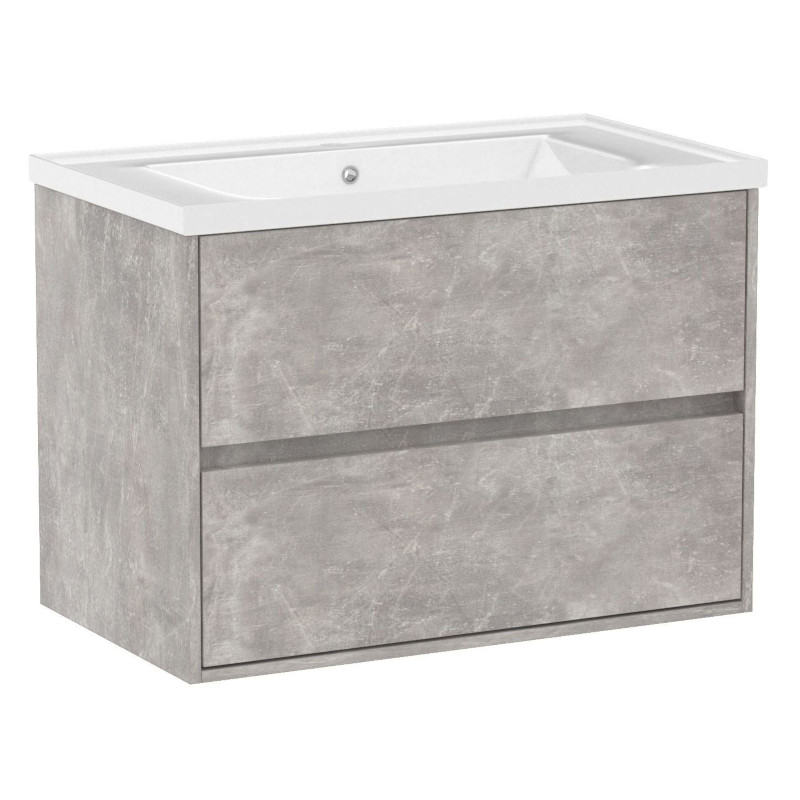 Тумба с раковиной Volle Teo 80 см подвесная ДСП бетон 15-88-81C