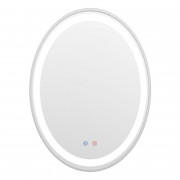 Зеркало в ванную комнату Volle 60х80 см с подсветкой диммером и подогревом брашированный никель 16-40-600S