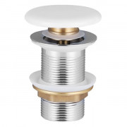 Донный клапан для раковины Volle click-clack с керамической крышкой белый 90-00-77W