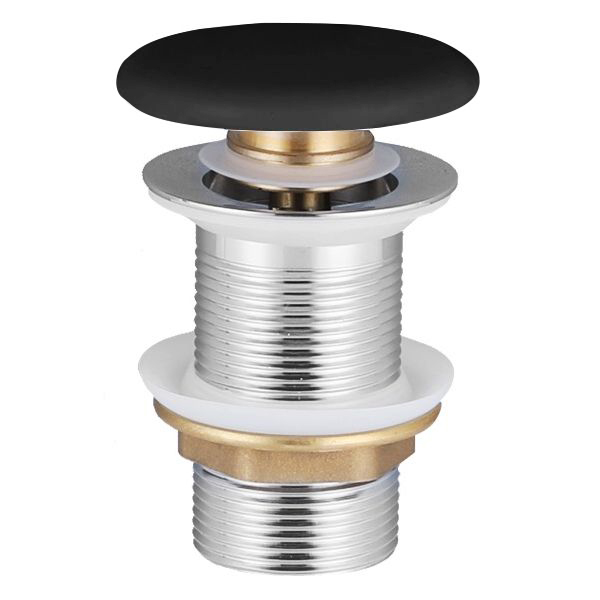 Донний клапан для раковини Volle click-clack з керамічною кришкою чорний 90-00-77Bl