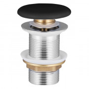 Донный клапан для раковины Volle click-clack с керамической крышкой черный 90-00-77Bl