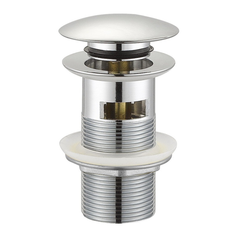 Донний клапан для раковини Volle click-clack з переливом латунь хром 9000.104401