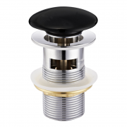 Донный клапан для раковины Volle click-clack с переливом латунь черный матовый 9000.104404