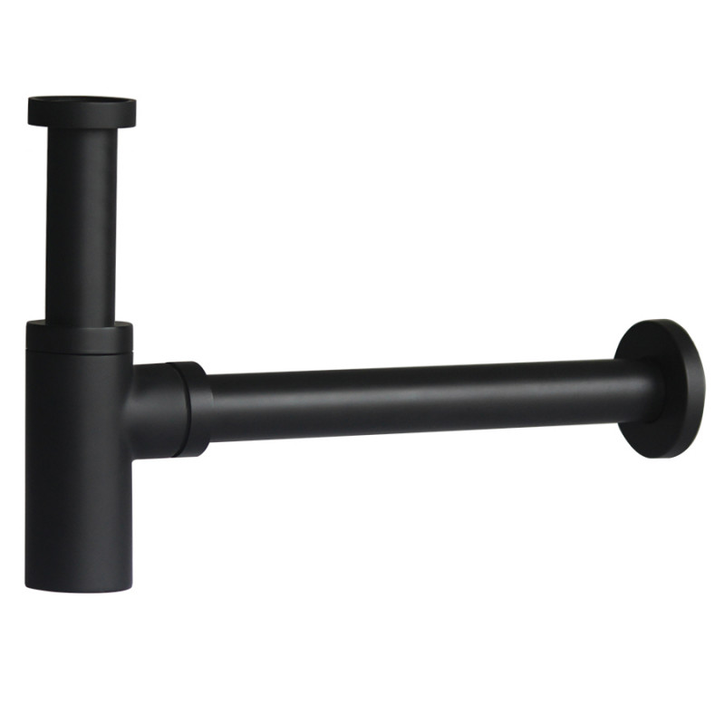 Сифон для раковины Volle с цилиндрической колбой латунь матовый черный 9000.094204