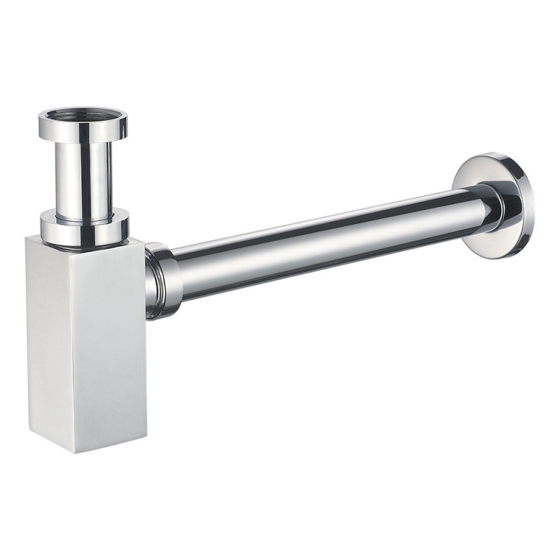 Сифон для раковини Volle з квадратної колбою латунь хром 9000.094101