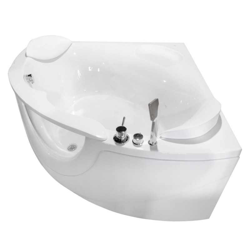 Ванна акриловая угловая Volle 150x150 см с подголовником и смесителем белый TS-103CC