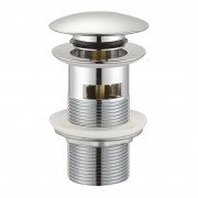 Донный клапан для раковины Volle click-clack с переливом латунь хром 9000.104401