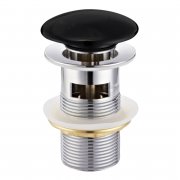 Донный клапан для раковины Volle click-clack с переливом латунь черный матовый 9000.104404