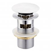 Донный клапан для раковины Volle click-clack с переливом латунь белый глянец 9000.104407