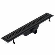 Желоб водосточный Volle 80 см с решеткой волна черный 9000.202804