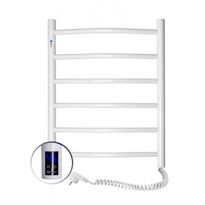 Электрический полотенцесушитель Navin Камелия 480х600 правый сенсор с таймером окрашенная сталь белый 12-007033-4860