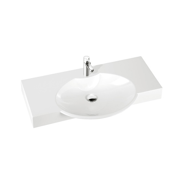 Раковина для ванной Fancy Marble Carme 97,8х54,6 см искусственный камень белый матовый 3410103