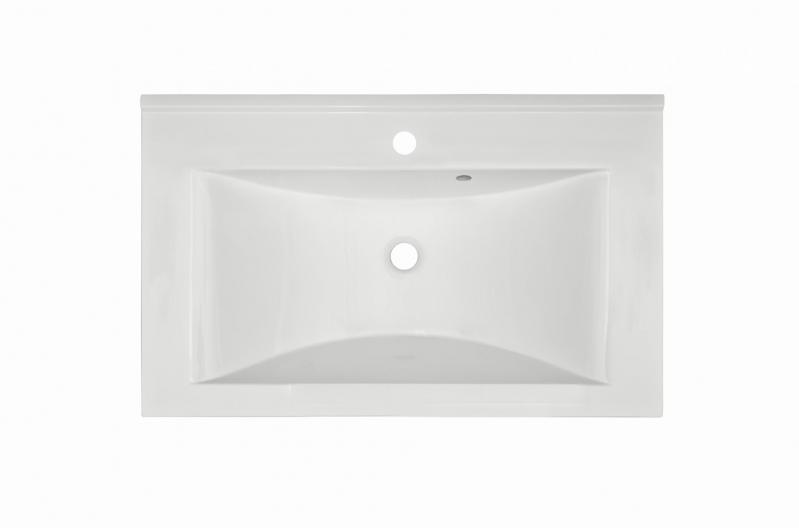 Раковина для ванної Fancy Marble Dallas 80х50, 6 см штучний камінь білий матовий 1108103