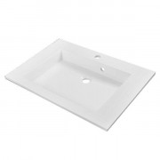 Раковина для ванної Fancy Marble Laura 70х48, 1 см штучний камінь білий матовий 6107103