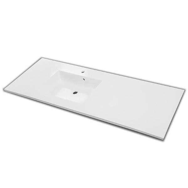 Раковина для ванной Fancy Marble Lauretta 150х50 см левая искусственный камень белый матовый 5815303