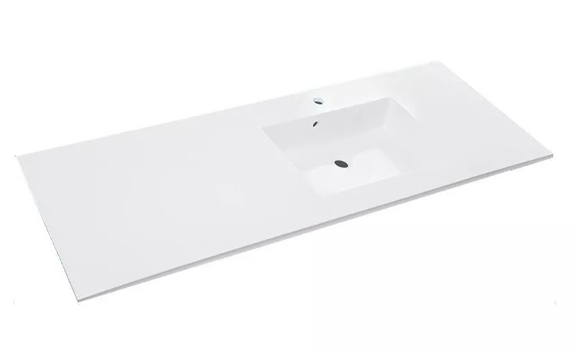 Раковина для ванной Fancy Marble Lauretta 150х50 см правая искусственный камень белый матовый 5815403