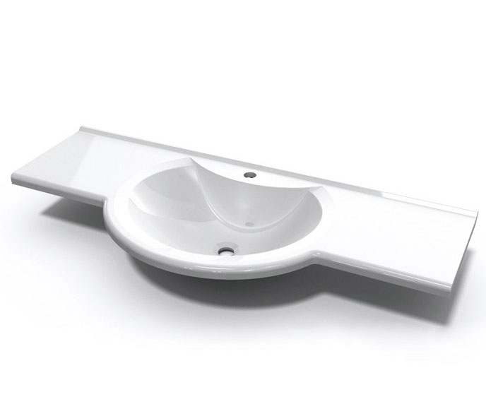 Раковина Fancy Marble Lena 105х50 см штучний камінь білий матовий 1410103