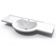 Раковина для ванной Fancy Marble Lena 105х50 см искусственный камень белый матовый 1410103