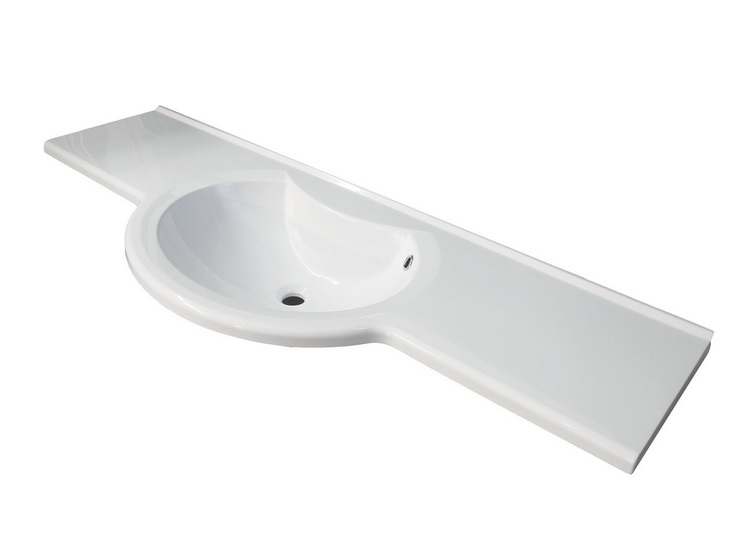 Раковина для ванної Fancy Marble Lena 140х50 см штучний камінь білий матовий 1414103