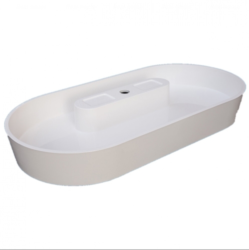 Раковина для ванной Fancy Marble Lika 90х44 см искусственный камень белый матовый 8009103