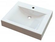 Раковина для ванної Fancy Marble Lily 60х50 см штучний камінь білий матовий 4206103