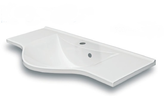 Раковина для ванной Fancy Marble Lucy 90х44,5 см искусственный камень белый матовый 2009103