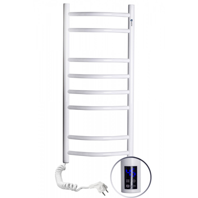 Электрический полотенцесушитель Navin Камелия 360х800 левый сенсор с таймером окрашенная сталь белый 12-007133-3680