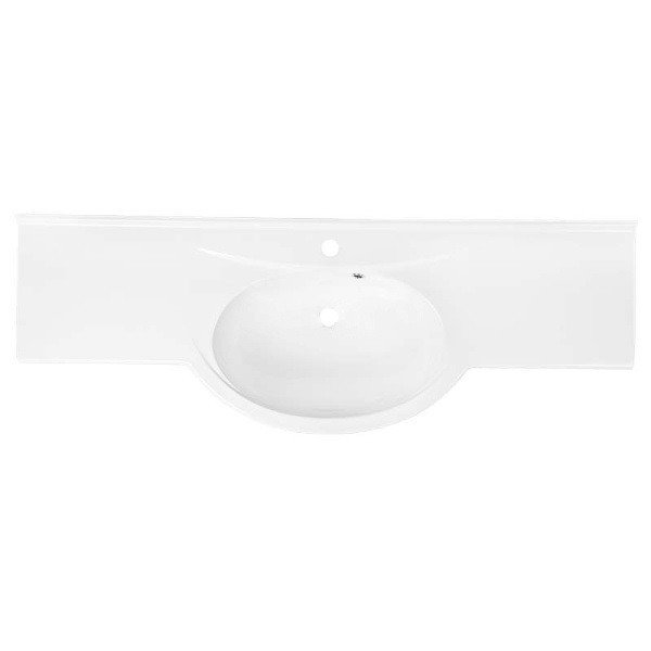 Раковина для ванної Fancy Marble Katja 140х49, 6 см штучний камінь білий матовий 2414103