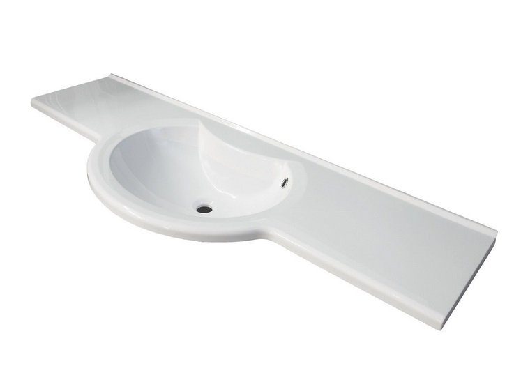 Раковина для ванной Fancy Marble Lena 140х50 см искусственный камень белый матовый 1414103