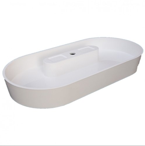 Раковина для ванної Fancy Marble Lika 90х44 см штучний камінь білий матовий 8009103