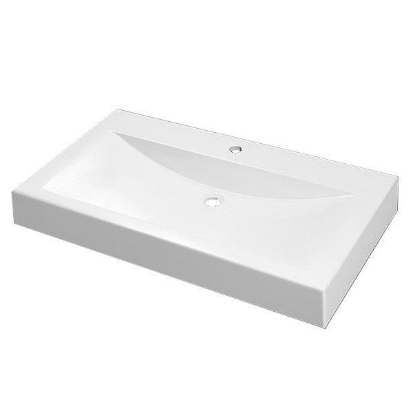 Раковина для ванной Fancy Marble Lily 90х50 см искусственный камень белый матовый 4209103