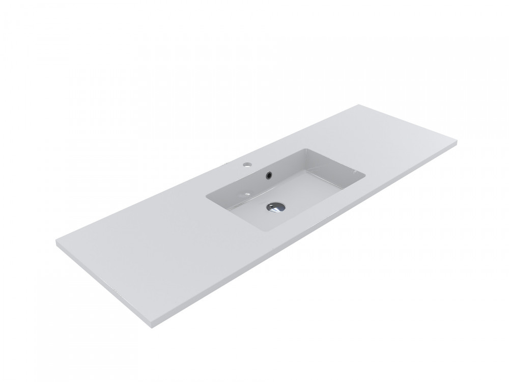 Раковина Fancy Marble Linda 150х50 см штучний камінь білий матовий 9515103