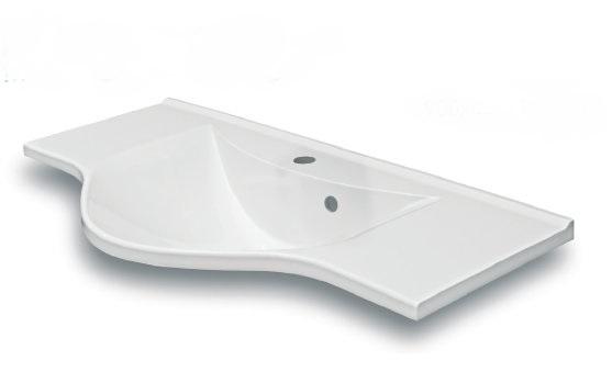 Раковина для ванної Fancy Marble Lucy 90х44,5 см штучний камінь білий матовий 2009103