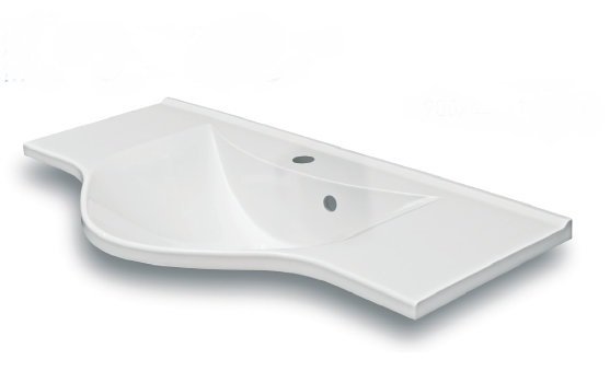 Раковина для ванной Fancy Marble Lucy 90х44,5 см искусственный камень белый матовый 2009103